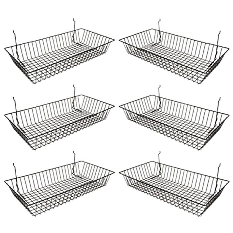 Metal Slatwall Bin 6 Piece Set