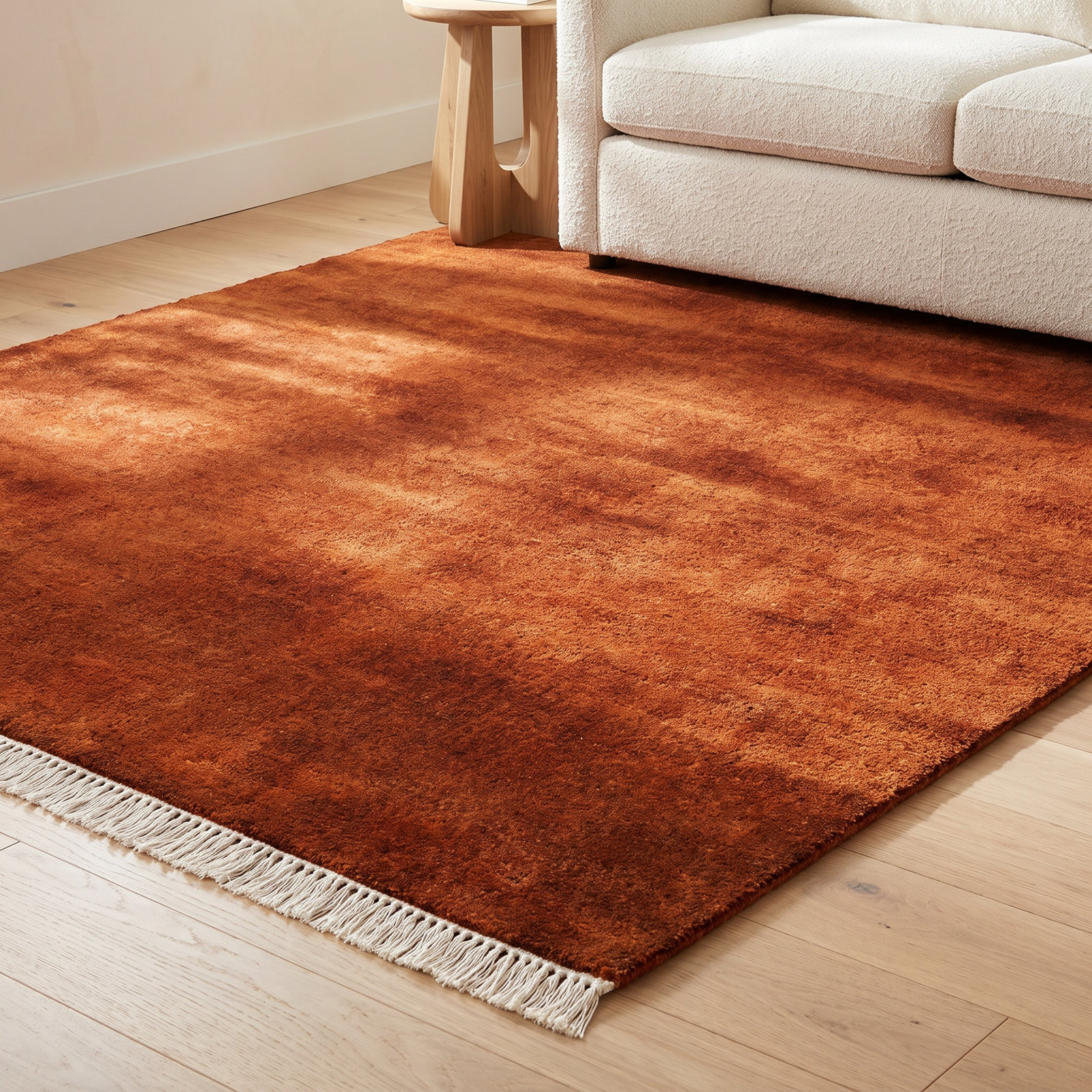 Clio Hand-Woven Gray Wool Rug, Rectangle 9' x 12'