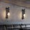 Ensemble de 2 appliques murales industrielles - Tuyau d'eau rustique rétro avec lumière chaude 3000K, base E26 pour chambre à coucher, café, bar et loft Rustic Farmhouse