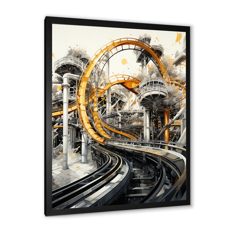 Rollercoaster Symphony I, reproduction d'art sur toile, Cadre photo noir, H 40 po x l 30 po x P 1,5 po
