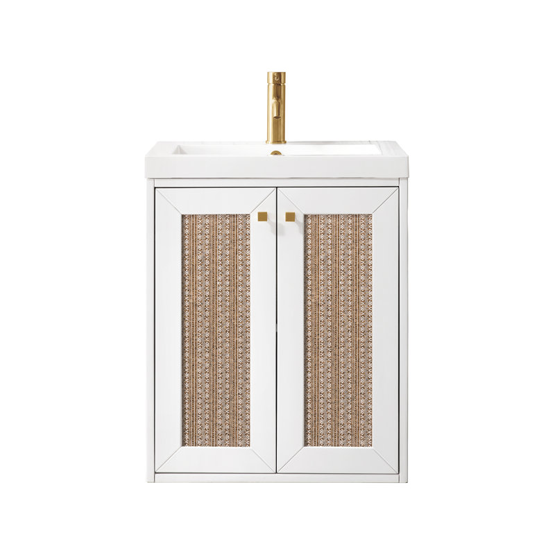 Meuble-lavabo simple l 24 po Chianti, Blanc lustré