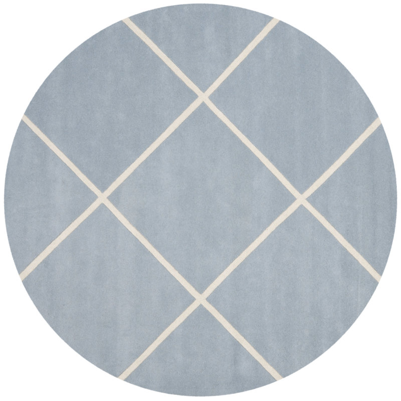 Teresita Hand Tufted Wool Geometric Rug, Round 7'