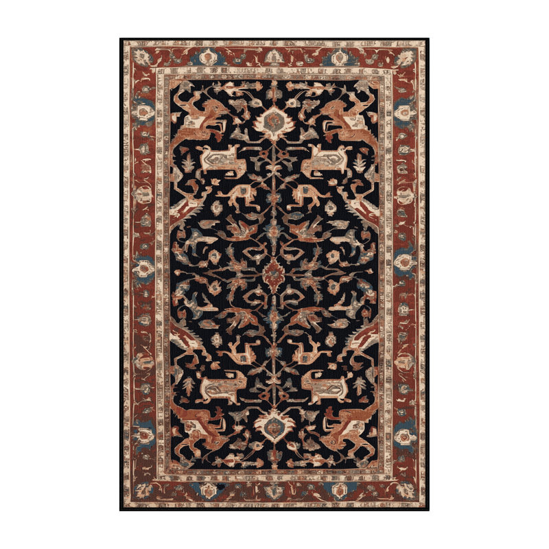 Tapis brun lavable à la machine, Rectangle 5 pi x 7 pi