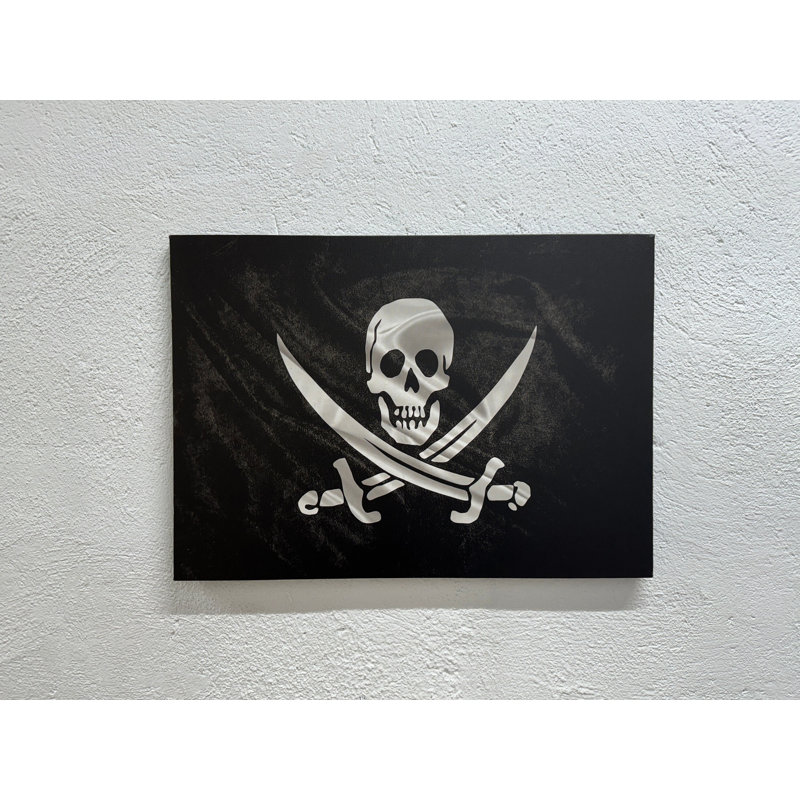 Impression sur toile de crâne de pirate et épées: art mural nautique audacieux, 1P, 23,7 po H x 31,6 po l