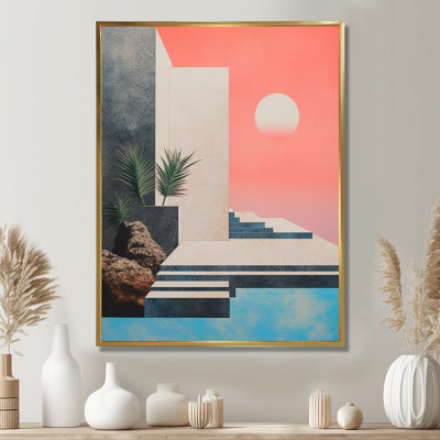 Minimal Collage Modernist Architecture - Abstract Landscape, reproduction d'art mural