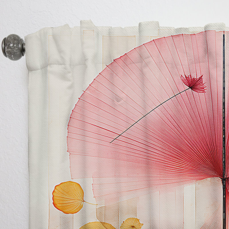 Asian Art Seashell Sumi IX - Rideau Asian Art - Rideau abstrait obscurcissant - 1 panneau, L 52 po x L 63 po