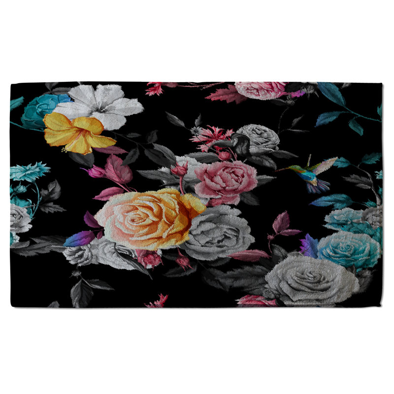 Cotton Floral Waffle Kitchen Towel