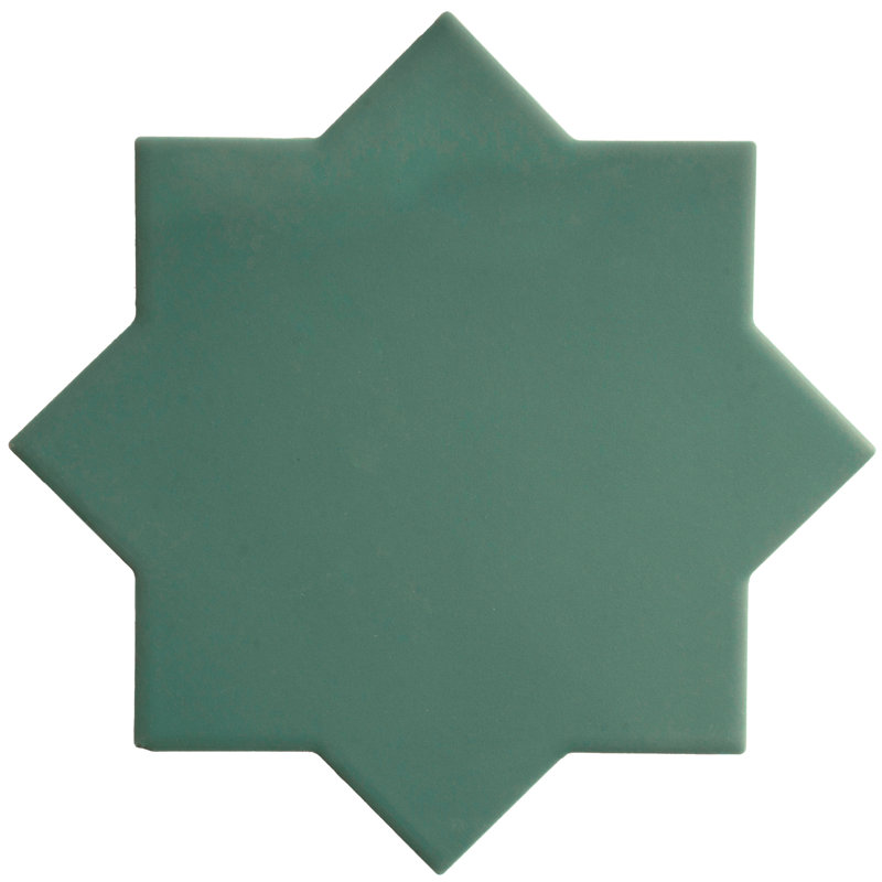 Seville Sage Green 7 in. Star with Pure White 5 in. Cross Matte Porcelain Wall and Floor Tile (10.62 sq ft/case) - 68 Pack