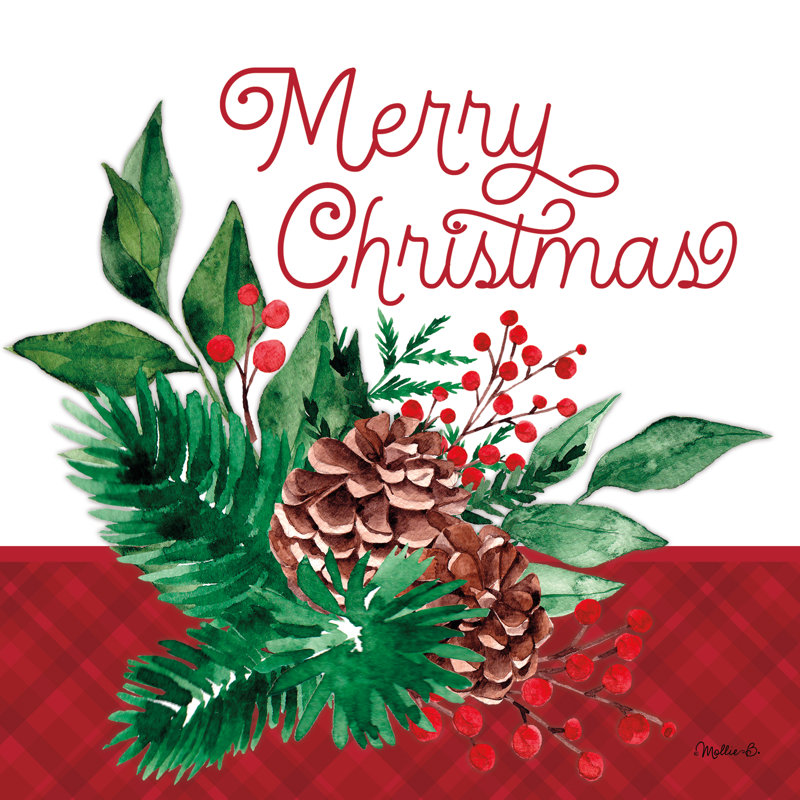 «Pinecone Merry Christmas On Canvas» par Mollie B., H 30 po x l 30 po x P 1,25 po