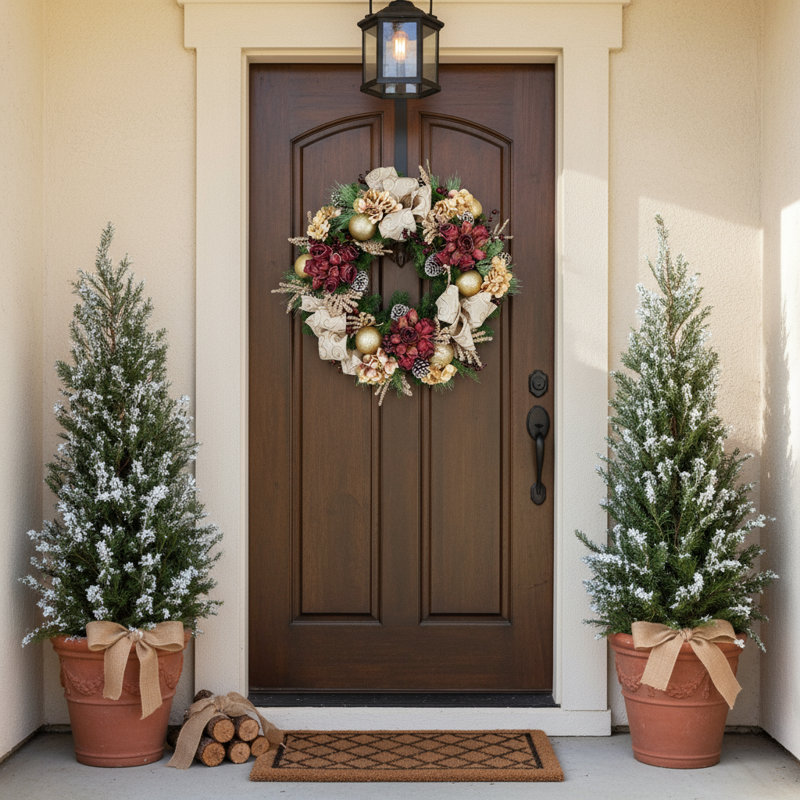 28" Dried Roses And Hydrangeas Holiday Wreath