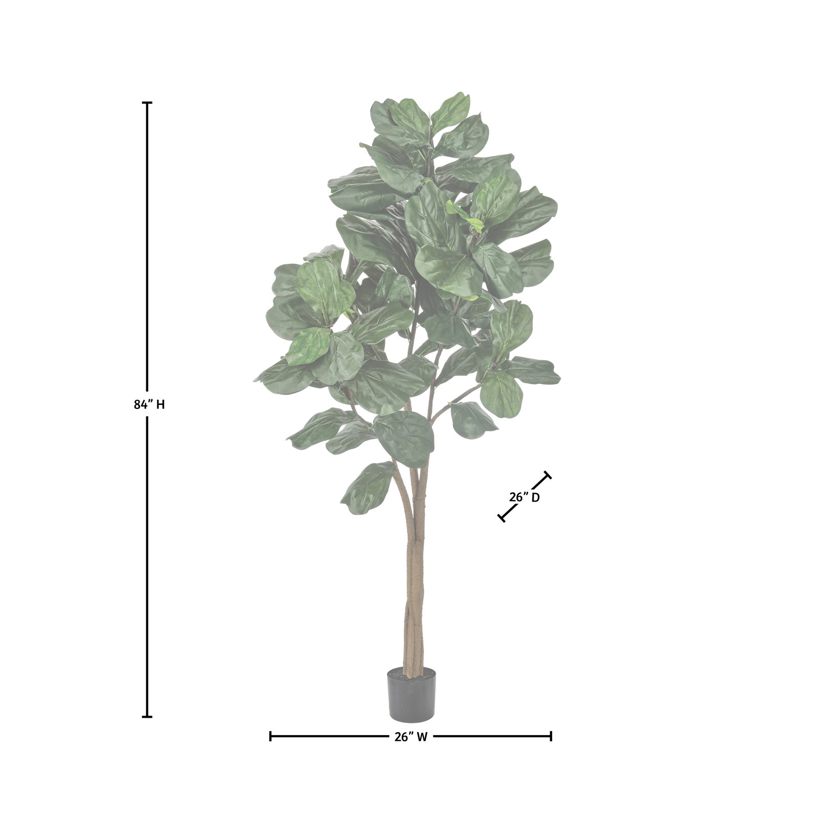 7' Uv Potted Fiddle Leaf Fig Tree