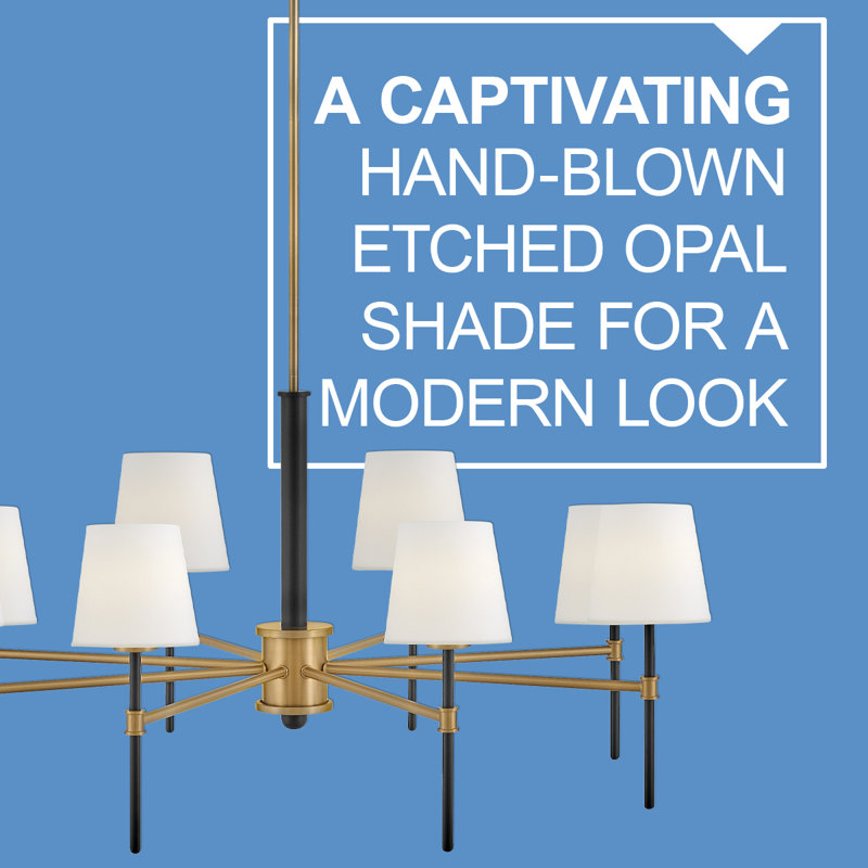 Saunders 40" Eight-Light Shaded Chandelier