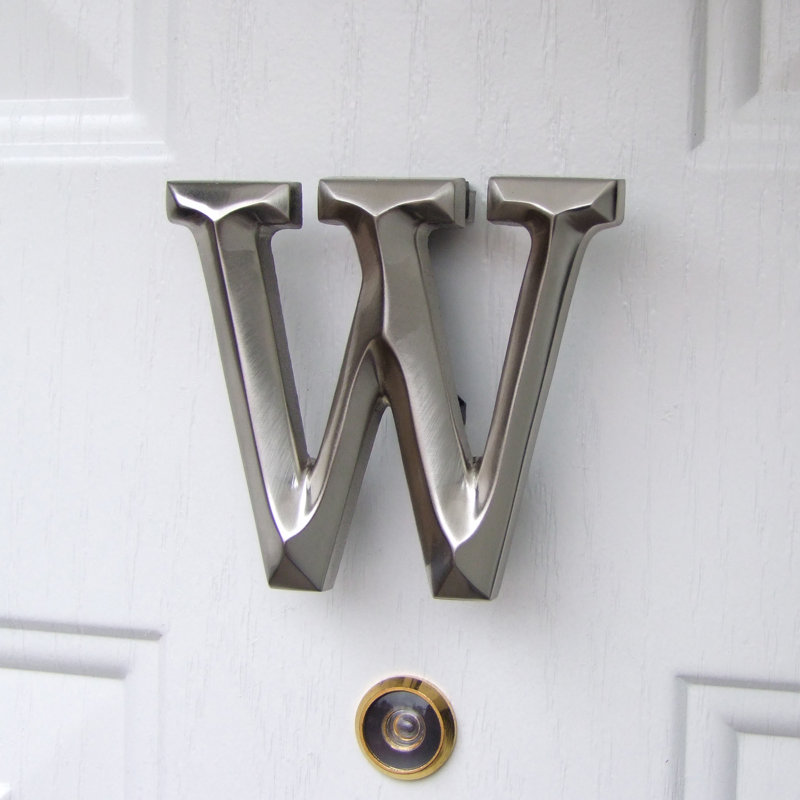 Heurtoir de porte lettre monogramme, Nickel, W