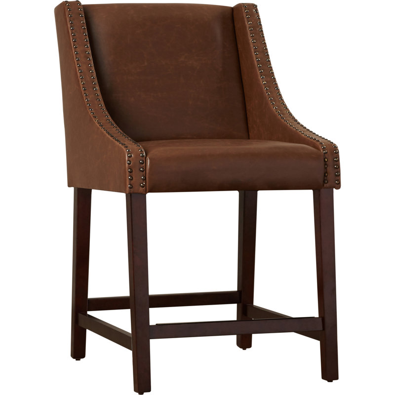 Tabouret de bar et de comptoir Stirling, Brun, Tabouret de comptoir (siège d'une hauteur de 25,5