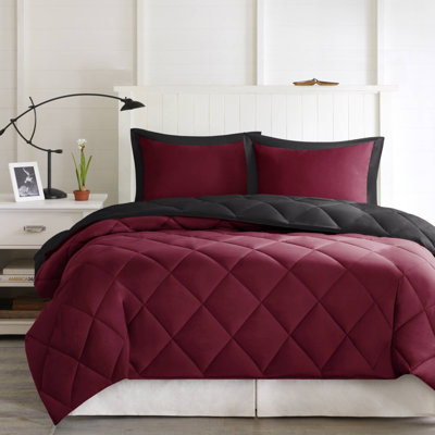 2 Pieces Twin/Twin XL 3M Scotchgard Diamond Quilting Reversible Down Alternative Comforter Set
