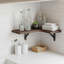 Ensemble de tablettes de coin en bois de style rustique noyer brun (5 pièces) pour salle de bain, cuisine, salon et chambre à coucher.