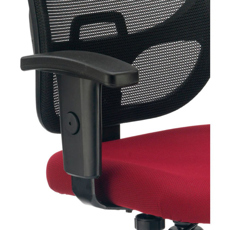 Red Mesh Mid-Back Office Chair with Adjustable Arms