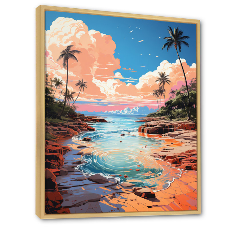 «Beach Photo Tropical Vibes», reproduction d'art sur toile, L 34 po x H 44 po, Cadre naturel flottant
