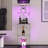 Black Glass Display Cabinet With Led Lights And 4 Shelves - Floor Standing For Office Bedroom Living Room 64.7"x16.7"x14.3 Black,