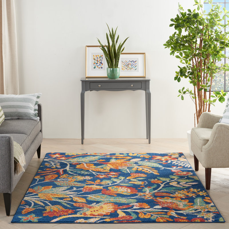 Weyland Floral Indoor Rug, Rectangle 4' x 6'