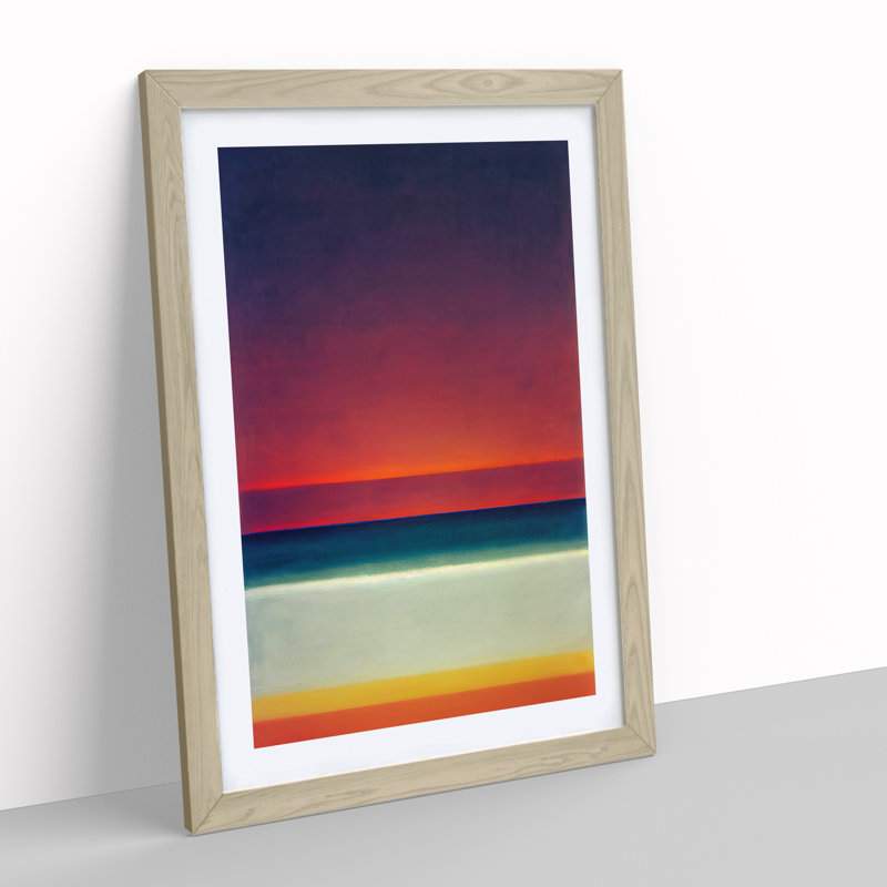 Stellar Abstract Sunset - Framed Print, 64cm H x 46cm W x 2cm D, Oak Framed