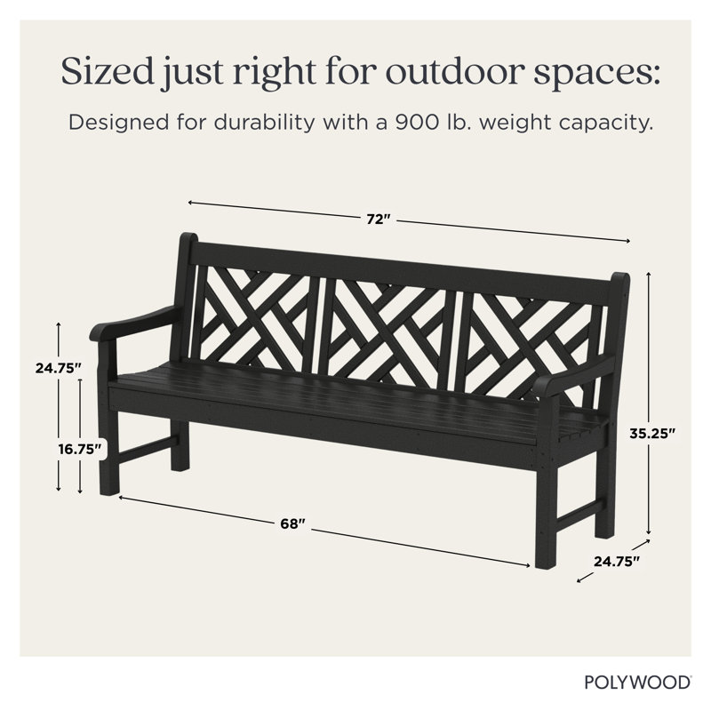 Banc 72 po POLYWOOD Rockford Chippendale, Vert