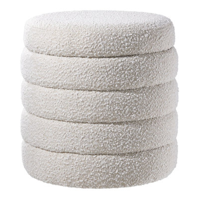 Avayah 45cm Wide Round Footstool Ottoman with Storage