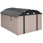 Remise de rangement extérieure en acier galvanisé brun de 1012 pi avec cadre de plancher pour une utilisation intensive, avec construction résistante aux intempéries, grande ouverture de porte, fenêtres transparentes, loquet et évents pour une chaleur efficace