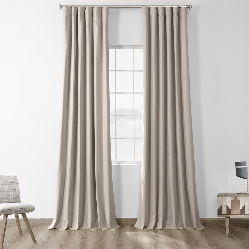 Bryce Whisper Calm 100%  Cotton Twill Max Blackout Curtains for Bedroom-Living Room  Single Panel, 50" W x 108" L