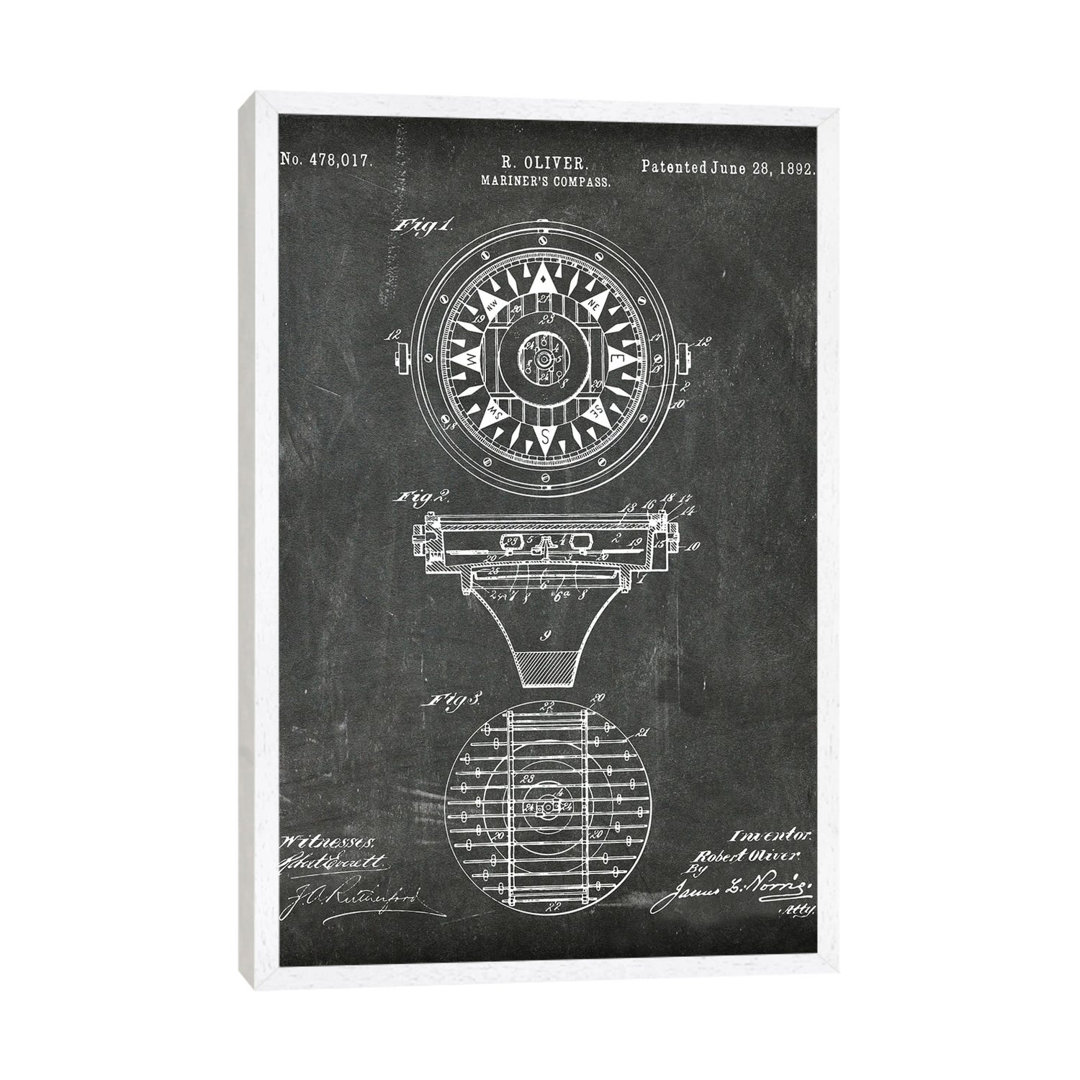 Mariner's Compass Patent I von Paul Rommer - Galerie-verpackte Leinwand Giclée auf Leinwand