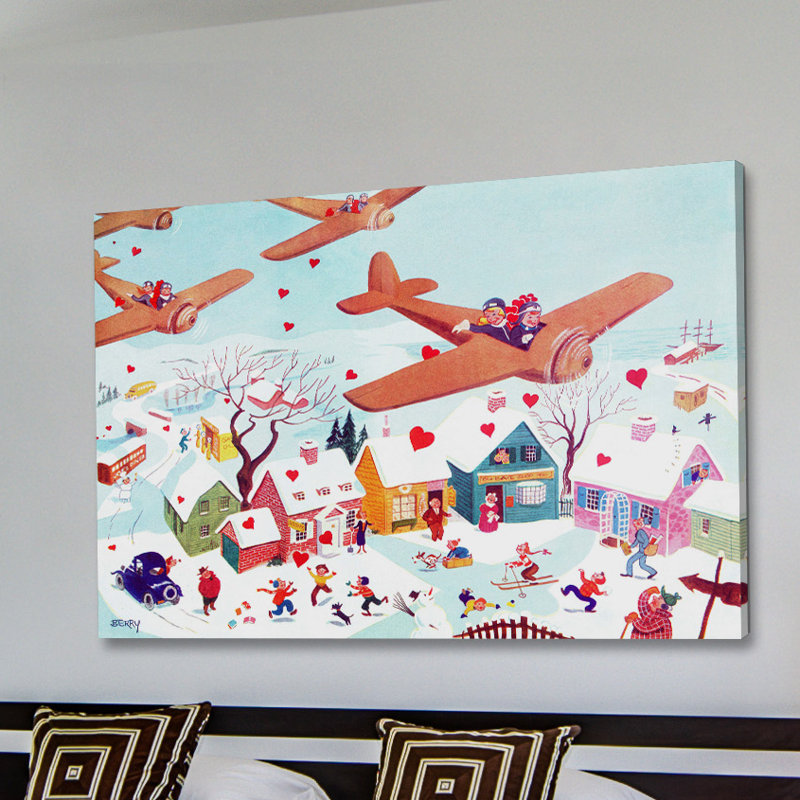 «Planes and Hearts», reproduction sur toile tendue, 16 po x 24 po