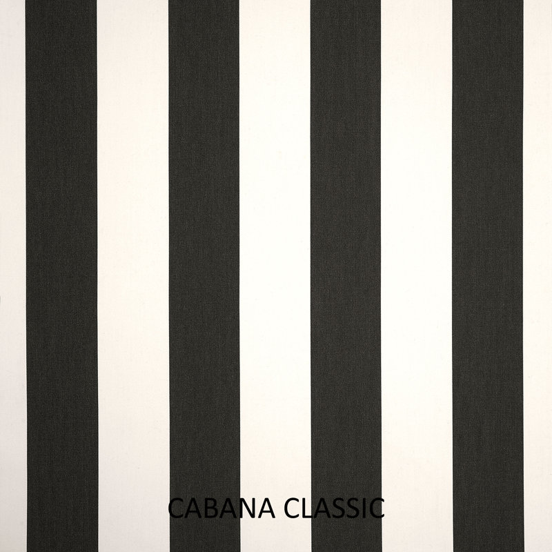 Striped Outdoor Reversible Throw Pillow, 24" x 24", Black/White/Orange