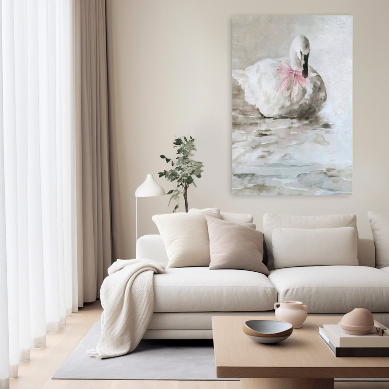 Art mural abstrait Swan, H 60 po x l 40 po