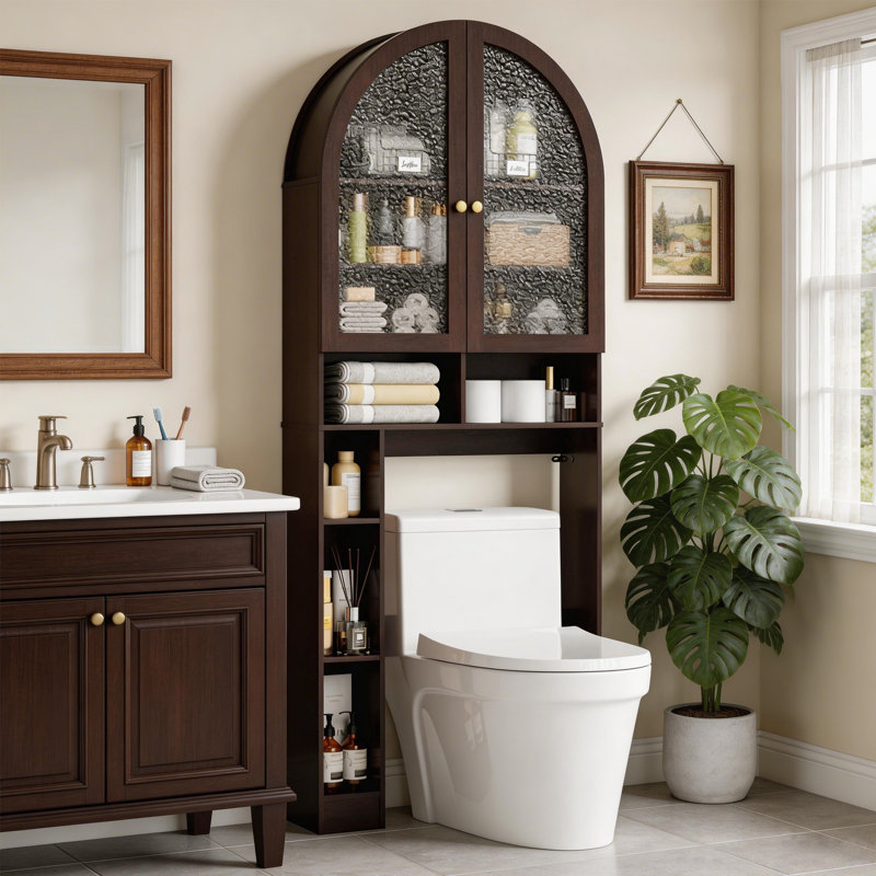Armoire de rangement au-dessus de la toilette pour salle de bain, Espresso