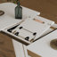 Table de salle à manger moderne extensible en bois aggloméré avec pieds en forme de U, durable et élégante