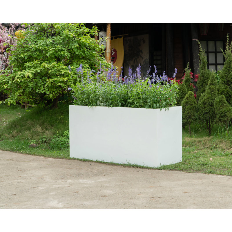 Connoisseur Handmade Planter Box, 15" H x 12" W x 31" D, Glossy White