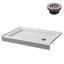 Base de douche 48 po x 32 po en alcôve en acrylique blanc brillant avec bonde droite, bonde incluse-115183298