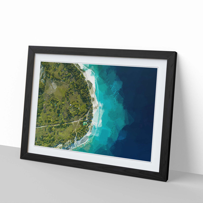 Saafu Point Rd in the Maldives in Abstract - Picture Frame Graphic Art Print, Black, 40cm H x 60cm W x 2cm D