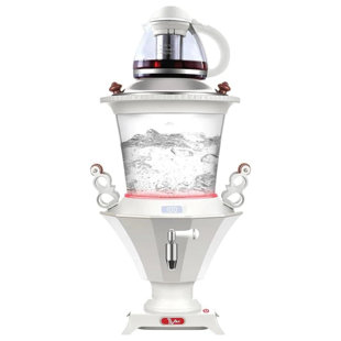 Ttak Houseware Electric Glass Samovar - Tea Maker Water Auto Shut Off Kettle Modern Design Overheat Boil-Dry Protection LED Temperature Glass Teapot