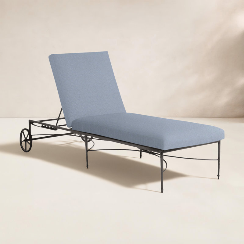 Chaise longue en aluminium Roma, Chambray tonnelle, Pas de soudure