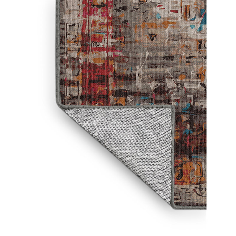 Tapis brun lavable à la machine, Rectangle 5 pi x 7 pi