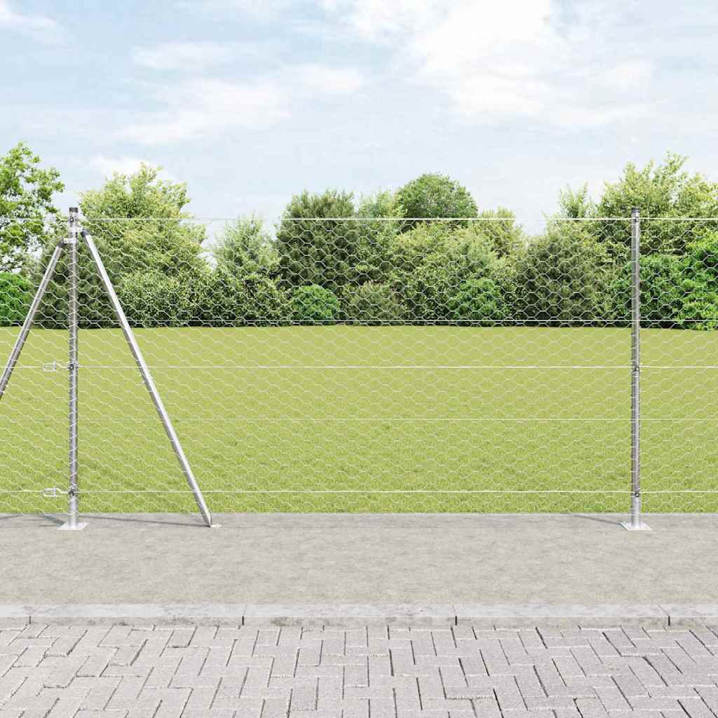 Vidaxl Fence With Posts PVC-Coated Steel