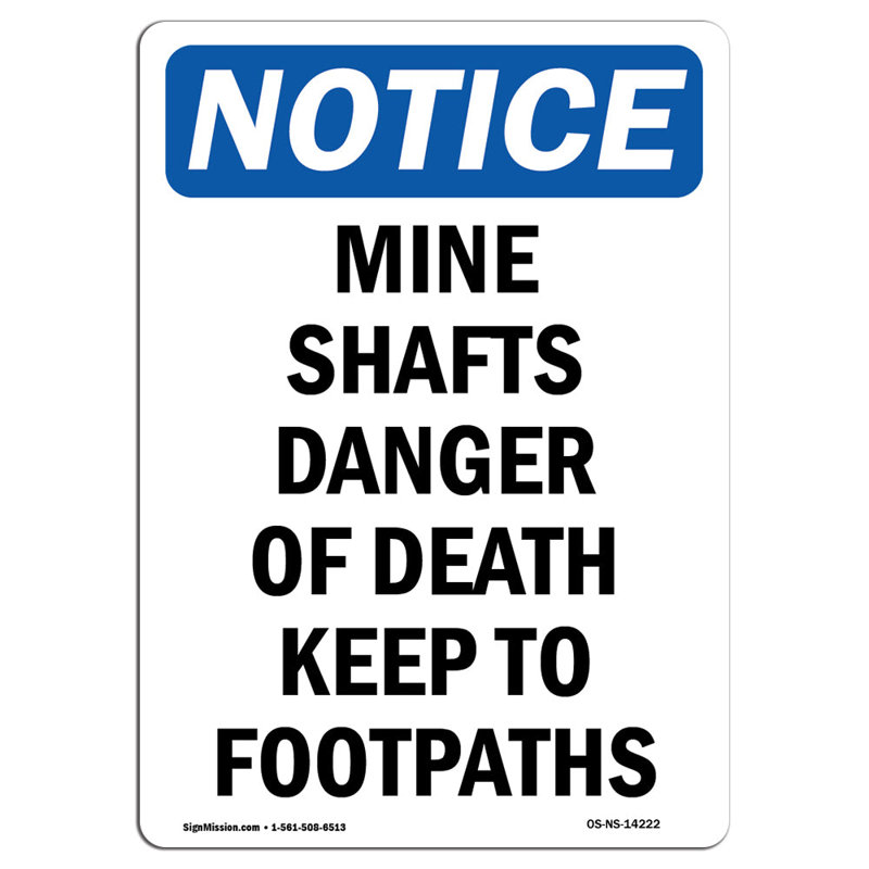 Enseigne de puits de mine «danger de mort»