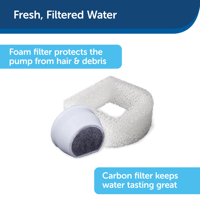 PetSafe Drinkwell Pagoda Pet Fountain, White, White