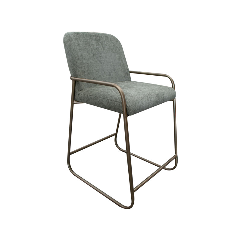 Tabouret de comptoir Eliza 24, Polyester vert olive