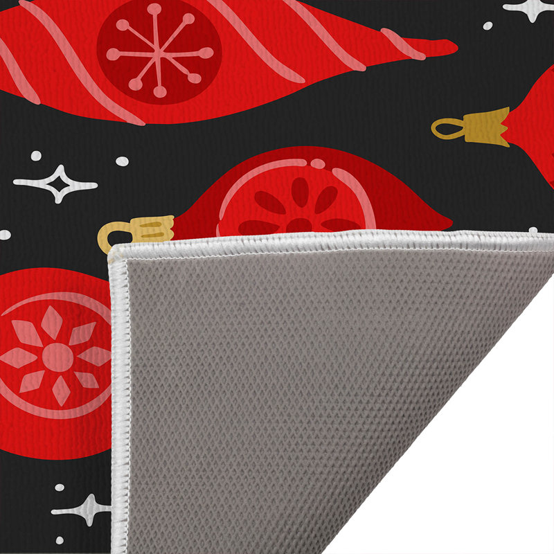 Tapis de bain Ornaments Holiday, Gris anthracite, Simple - L 24 po x l 17 po