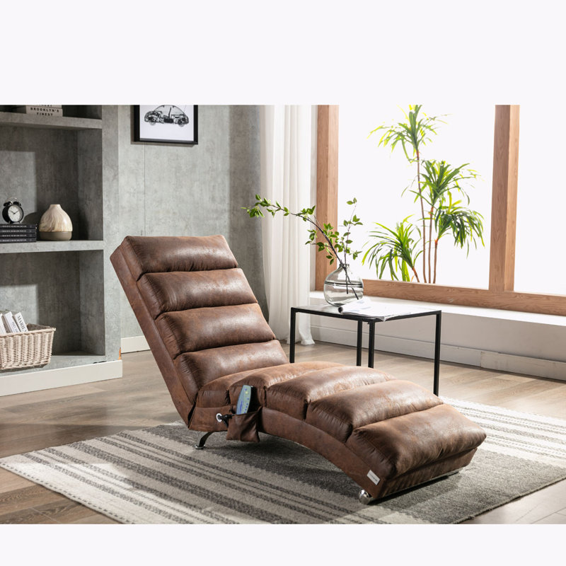 Chaise longue rembourrée Laquasia, Microfibre café