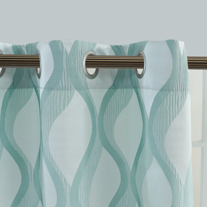 Campana Room Darkening Curtain Single Panel, 54" W x 84" L, Pearl Blue