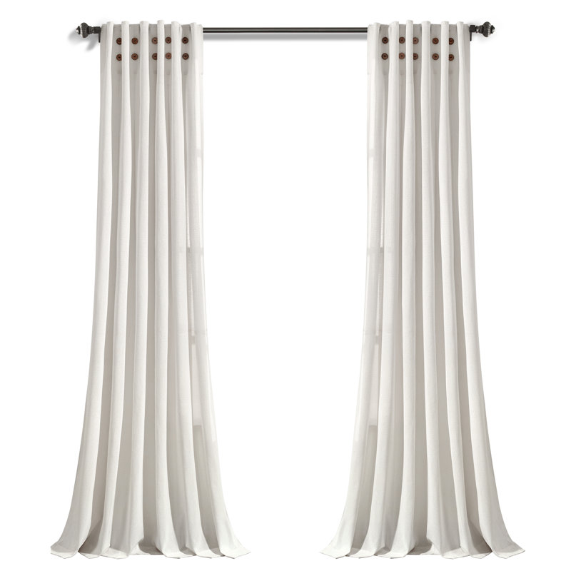 Semi Sheer Curtain Single Panel, Off White