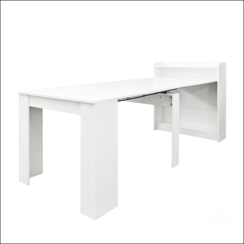 Table de salle à manger extensible moderne, Blanc, H 39,37 po x L 95,43 po x l 36,61 po